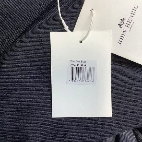 NEW JOHN HENRIC Men's Coat Elvas Wool Blend Navy Blue Size 48/US 38 - Picture 5 of 7